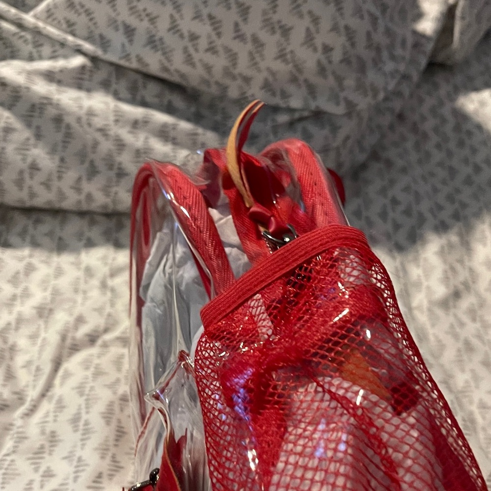 Transparent Red Backpack - Picture 4 of 5